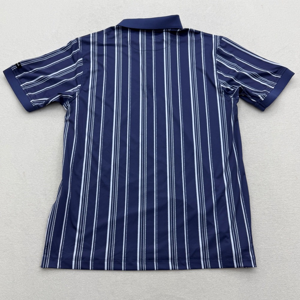 Bad Birdie Ridge Polo Men L Large Winning Streak Cobalt Stripe Golf Shirt UPF 50 - Picture 5 of 5
